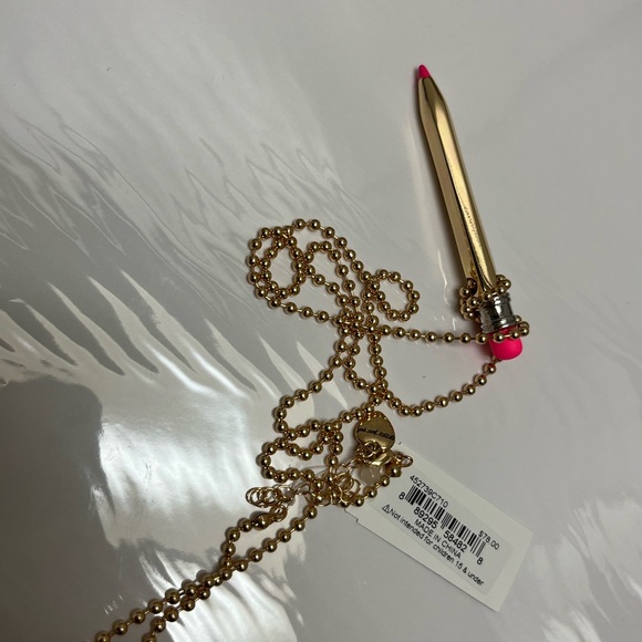 NWT ⚜️✏️⚜️Betsey Johnson pencil pendant long - Picture 8 of 8
